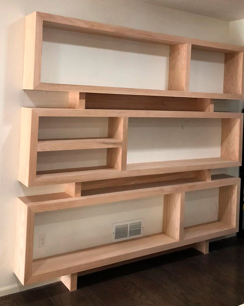 custom built geometric bookcase